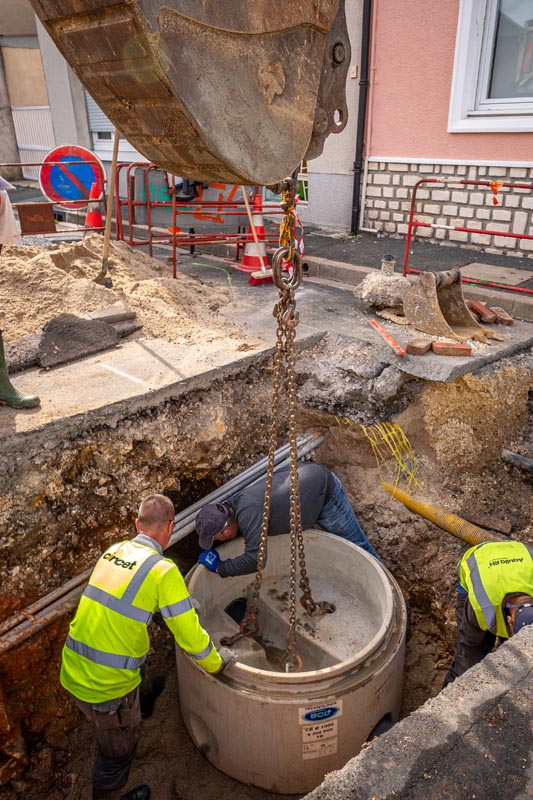 Pose de réseaux d'assainissement et de micro-stations Bourges